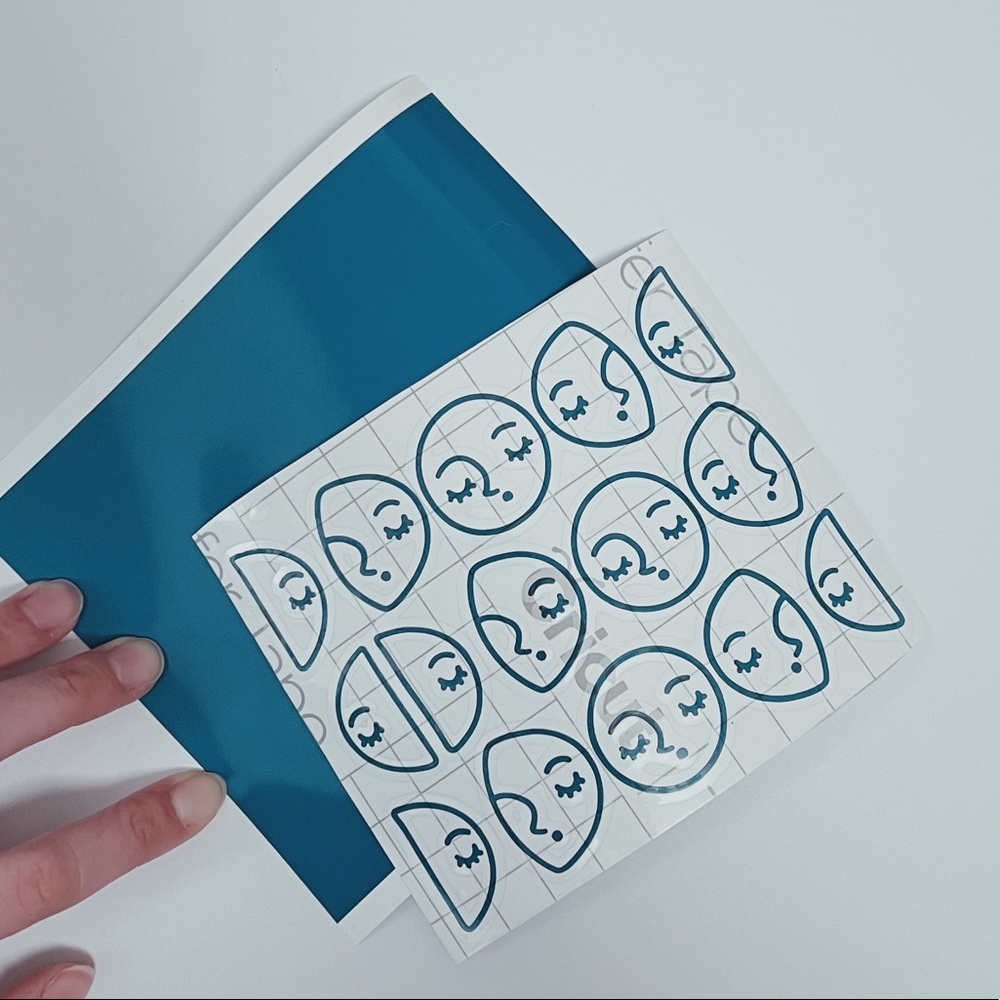 Moon Phases Permanent Vinyl Sticker Decal, Teal✨🌕